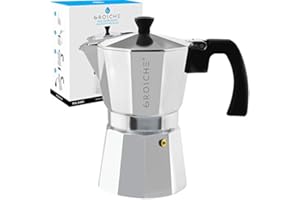 GROSCHE Milano Moka Stovetop Espresso Coffee Maker (6 Cup / 275 ml, Silver)