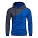 Produktbild Sweatshirt Herren Btruely Patchwork Hooded Pullover Langarm Mantel Outwear (M, Blau)