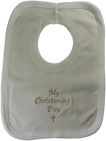 My Christening Day Baby Bib Cream Soft Cotton Pop-Over