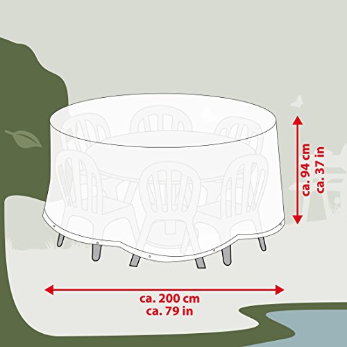 Ultranatura Gewebe-Schutzhülle Sylt für Gartenmöbel, Wetterschutzhülle rund oder rechteckig für Tischsets und Stühle, 235 x 135 x 94 cm