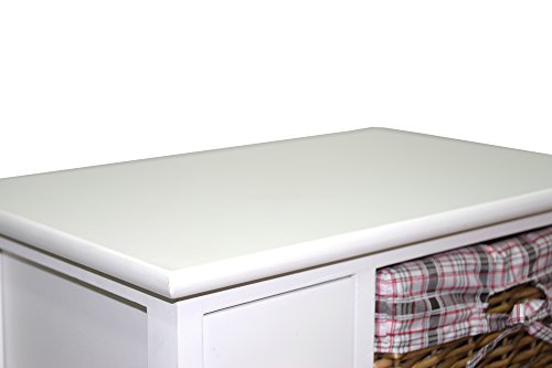 Regal Korbregal Holzregal MDF Holz Kommode Board 5 Körbe 5 Schublden H-16270Weiß - 7