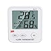 Produktbild Winkey Mini LCD Digital Temperatur Luftfeuchtigkeit Meter Uhr Wecker Thermometer Hygrometer (weiß)