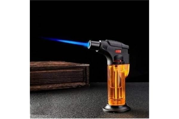 A.K.TRADERS Windproof Platinum Series Jet Flame Blow Gun Thrower Torch Lighter Barbeque Lighter with Stand,Plastic