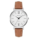 Damen Uhren Casual PU Leder Band Watch Quartz Analog Geschäft Wrist Watch(H)