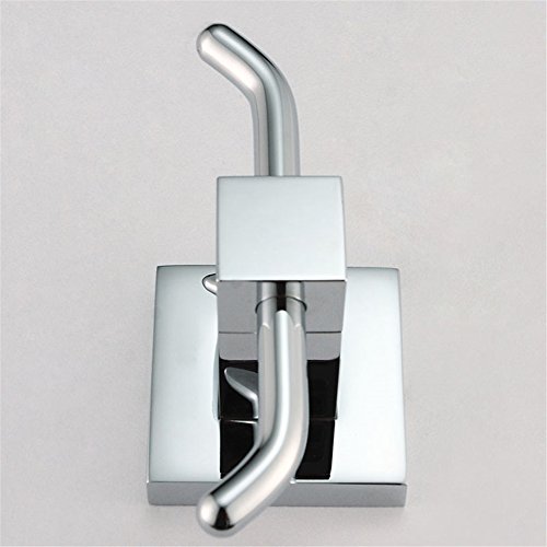 Aothpher Messing verchromt Handtuchhaken, Modern Chrom Handtuch Kleiderhaken Luxus Quadrat Badezimmer Zubehör - 4