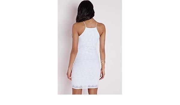 white straight neck bodycon dress