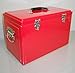 Produktbild NOSTALGISCHER RETRO COOLER TOOLBOX ODER WERKZEUGKISTE IN ROT UND AUS METALL! 25 LITER VOLUMEN MIT FLASCHENÖFFNER AN DER VORDERSEITE! MIT 1 TRAGEGRIFF AN DER OBERSEITE UND 2 TRAGEGRIFFE AN DEN SEITEN! GRÖSSE: L49,0 x B27,0 x H 33,0 cm
