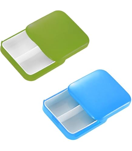 Portapillole In Acciaio Inox Kwmobile - 2 Compartimenti, Design Compatto Da Viaggio (Oro Rosa, 5.5x4x1.5cm)