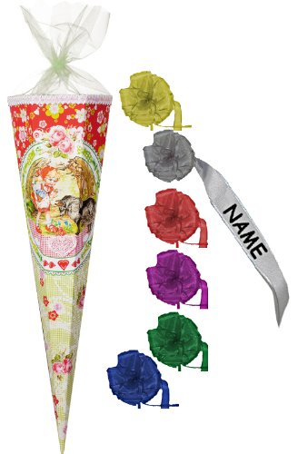 Preisvergleich Produktbild Unbekannt Schultüte - Rotkäppchen 22 cm - incl. individueller SCHLEIFE mit Tüllabschluß - Zuckertüte ALLE