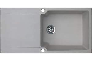 Essebagno 9014397 - Fregadero reversible (1 cubeta grande, 1 escurridor, resina, color gris