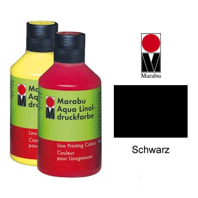 Marabu Aqua-Linoldruckfarbe, schwarz, 250 ml