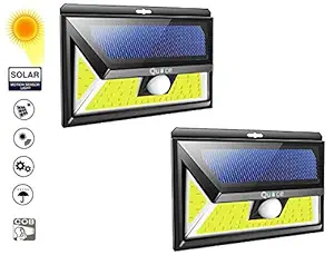 Quace Third Generation - 2018 Launch Solar Lights Motion Sensor Security Lights, 54 COB LED Solar Powered Light Wireless Waterproof Security Light for Garden, Driveway, Outside Wall ( 3 Modes Motion Activated, Wide Angle Sensor ) (2 Units)