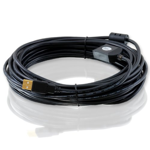 CSL – 10m (Meter) USB 2.0 Repeater-/Verlängerungskabel (Extension Cable) aktiv mit Signalverstärkung – Signalverstärker / Repeater | erweiterbar | vergoldete Kontakte | schwarz - 3