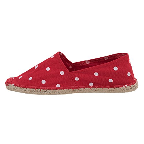 Japanwelt Classic Espadrilles Polka Dots Canvas Damen und Herren Gepunktete Sommer Slipper Größe 37 - 3