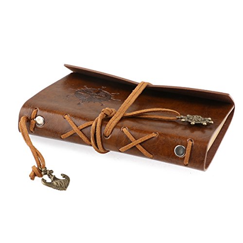 VORCOOL Jahrgang Traveller PU Cover Ringbucheinlagen String Notebook Notepad Travel Journal Tagebuch Reisetagebuch (braun) - 8