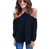 Tongshi Mujeres camiseta de moda blusas de gasa sin tirantes irregulares