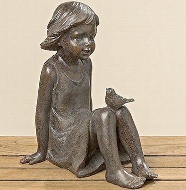 Figur Kinderfigur Junge Mädchen rost Kunstharz (Mädchen)