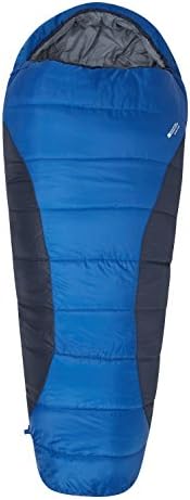 Mountain Warehouse Summit 300xL Sleeping Bag - Hollowfibre Insulation, Mummy Camping Bag, Inner Pocket, 2 Way Closure All Season Sleep Bag - For Backpacking, Travelling Blue Right Handed Zip