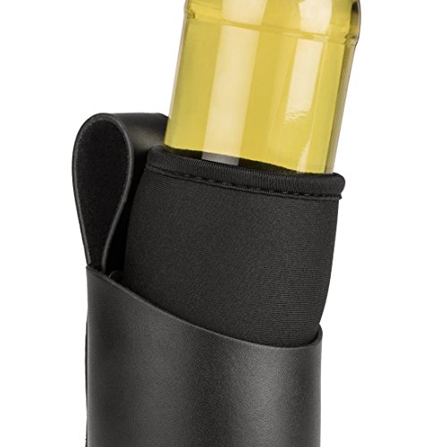Levivo Lederholster für Flaschen und Dosen, ohne Nieten, bis ca. 0,5 Liter, Schwarz - 5