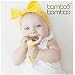 Organic Bamboo Bunny Ears Wooden Teething Rings and Sensory Baby Toy 2-Pack Soothes Sore Gums While Promoting Fine Motor Skills and Hand-Eye Coordination (Teddy Train)