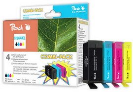 Peach H364XL bk, c, m, y Spar Pack Druckerpatronen mit Chip kompatibel zu HP Nummer 364XL