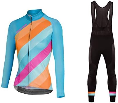 Uglyfrog Women Cycling Jersey Suits Thermal Fleece Road Bike Set Winter Windproof Bicycle Clothing with bib Trousers Full Zip Colorful ZRWX02F