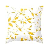 Forma: cuadrado Dosige Fundas de Cojín de Almohada de poliéster,Funda de Almohada Amarilla,Funda de Almohada Cuadrado,para sofá Cama Sala de Estar Dormitorio decoración del hogar cuadradas Size 45 * 45cm (Hojas)