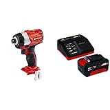  Einhell 4510030 TE-Ci 18 Li BL Solo - Atornillador de Impacto, Portaherramientas, Soporte de Brocas + Batería 3.0 Ah y Cargador