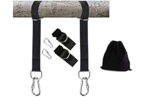 CACTIYE Set of 2 Hammock Straps2 Tree Swing Straps Hanging Kit， Perfect for Hammock Hanging Kit Straps，5ft Extra Long Straps Strap with Safer Lock Snap Carabiner Hooks Carabine