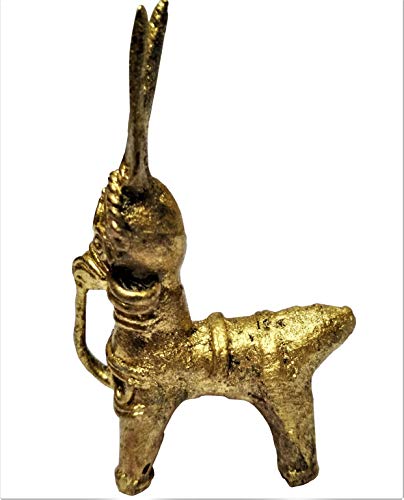 Purpledip Brass Dhokra Art Horse Statue; Vintage Gift Showpiece (11535)