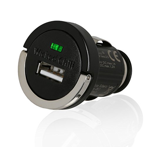 Wicked Chili Tiny KFZ Ladestecker für Apple iPhone / iPod (Hersteller spezifischer USB-Anschluss, 1200 mA, 12/24 V) schwarz/ silber - 8