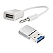 Price comparison product image Sharplace 3.5mm Male AUX Audio Plug Jack to USB2.0 Type A Female OTG Cable Converter Cord for Car MP3+Mini USB3.0 Card Reader High Speed 5Gbps TF Memory Card Reader