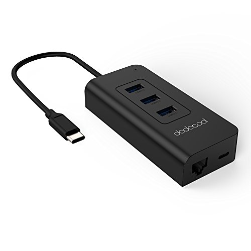 [Ultra dünn und leicht]dodocool USB C Transfer USB A 3.0 Hub RJ45 10/100/1000 Mbit USB C Power Delivery PD 2.0 für Apple neue MacBook/MacBook Pro