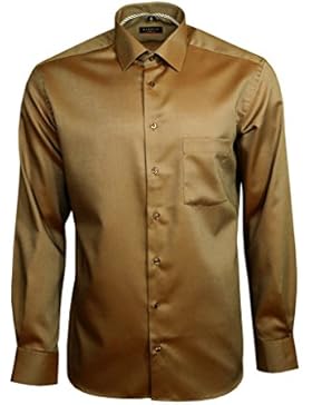 Eterna Herrenhemd Langarm Modern Fit Braun strukturiert Businesshemd Büro Hemd Freizeit Hemden Bügelfrei Baumwolle...