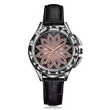 Armbanduhren Mode-Accessoires, Strass Blume Nr. Zahlen Quarz Damen Kunstleder Party Armbanduhr - Schwarz + Schwarz