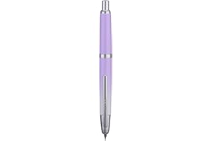WIKULT Jinhao 10 - Stylo plume presse avec boîte, dégradé violet clair plume rétractable médium avec convertisseur d’encre (Clip Argenté)