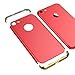 Produktbild VemMore iPhone 7 Hülle Hard Handyhülle Ultra Slim Dünn 360 Hardcase Full Body Case 3 in 1 Gold Bumper Schutz Schutzhülle Anti-Kratzer Elegant Protective Stoßfest Hart PC Cover Matt  - Rot