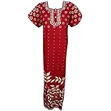Indiatrendzs Women's Nighty Cotton Printed Embroidered Nightwear