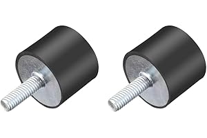 UXCELL sourcing map M6 Thread Rubber Mounts,Vibration Isolators,Cylindrical Shock Absorber with Studs 25 x 20mm 2pcs