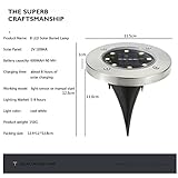 (8 Pack) 8 x LED Solar Leuchte außen Garten Solarleuchte Bodenleuchte Edelstahl Außenleuchte Wasserdicht Solar Gartenleuchten , Dunkel Sensorik-Landschaftslichter für Rasen Weg Hof Fahrstraßen Innenhof Gehweg Pool-Bereich (Weiß) - 2