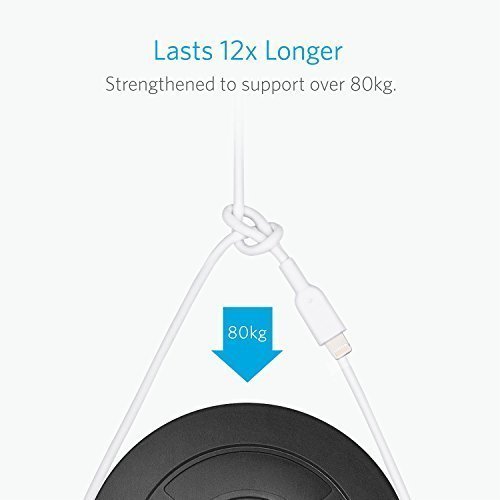 Anker PowerLine II 3m iPhone Ladekabel Lightning Kabel, MFi-Zertifiziert für iPhone 7 / 7 Plus / 6 / 6 Plus / 5S / 5 (Weiß) - 5