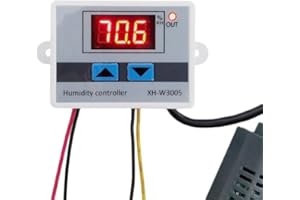 LIOAEUST Digitaler Feuchtigkeitsregler, 12V/220V Digitaler Feuchtigkeitsregler mit Feuchtigkeitssensor-Kabel-Kontrollschalter Hygrometer Hygrostat (220V)