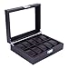 Produktbild Uhrenbox, 10 Grids Holz Uhr Schmuck Armband Kollektion Display Aufbewahrungsbox Fall Organizer Halter Kohlefaser Muster