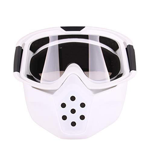 Preisvergleich Produktbild Blisfille Fahrradbrille Mit Sehstärke Im Freiensportsand Retro Rennreitbrillen Motocross Brille White Frame Clear Lens Damen Herren