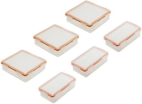 SUPEREX® Hard Plastic Case Holder Tough Store Storage Box IP67 Waterproof or Battery Protection for CR123/ CR2/ AA/ AAA/ 18650 Batteries (3PCS Big+ 3PCS Small)