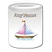 Produktbild Personalisiertes Geschenk – Segelboot Spardose (Design Thema, weiß) – Für jede Nachricht/Name auf Ihrem Einzigartig – Treiber Segelboot Yacht Schiff Cutter katboot bootsklasse Ketsch (Schiffstyp) Schiff Boot Yawl (Informatik) Wasser
