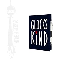 Filzhülle/-umschlag für A5 Kladde, Organizer etc.- 'Glückskind' mit Steckfach und Stiftschlaufe