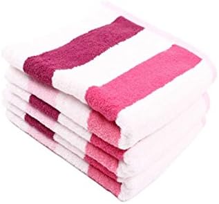 Lasa Classic Stripes 3-Piece Bath Set – For Dressing Table, 33 x 50 cm 50 x 100 cm and Shower, Wash Basin, 70 cm x 140 cm pink