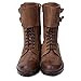 Produktbild MERRYHE Männer Gürtelschnalle Schnürung Reißverschluss PU Leder Mid Calf Combat Boots Militärische Armee Taktische Boot Abriebfeste Schuh,Brown-40