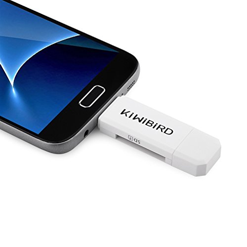 KiWiBiRD Micro USB OTG zu USB 2.0 Adapter; SD/Micro SD Kartenleser mit standard USB Male & Micro USB Male Anschluss für Smartphones/Tablets mit OTG Funktion, PCs, MacBooks und Smart TVs – Weiß - 6
